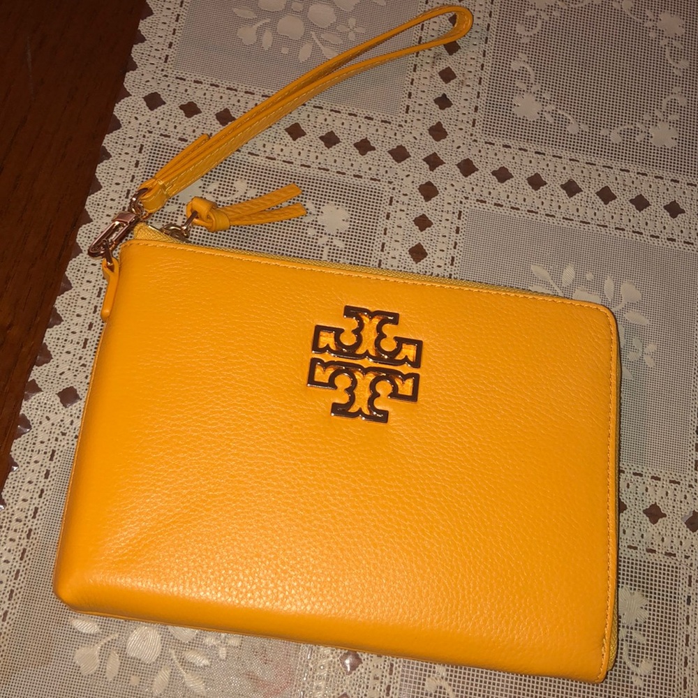 Tory Burch yellow clutch